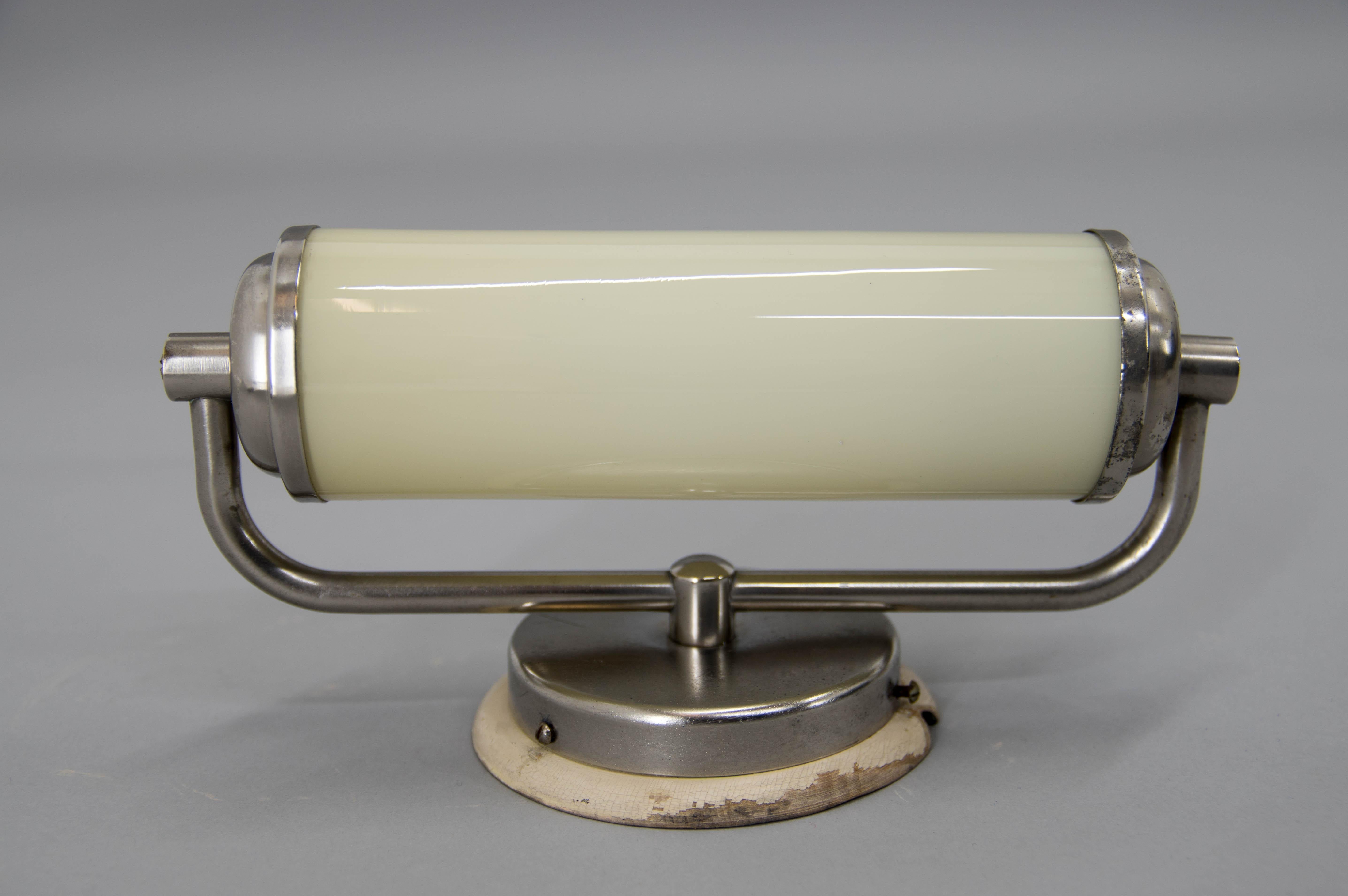 Art Deco or Bauhaus Nickel-plated Wall Lamp, 1930s For Sale 1
