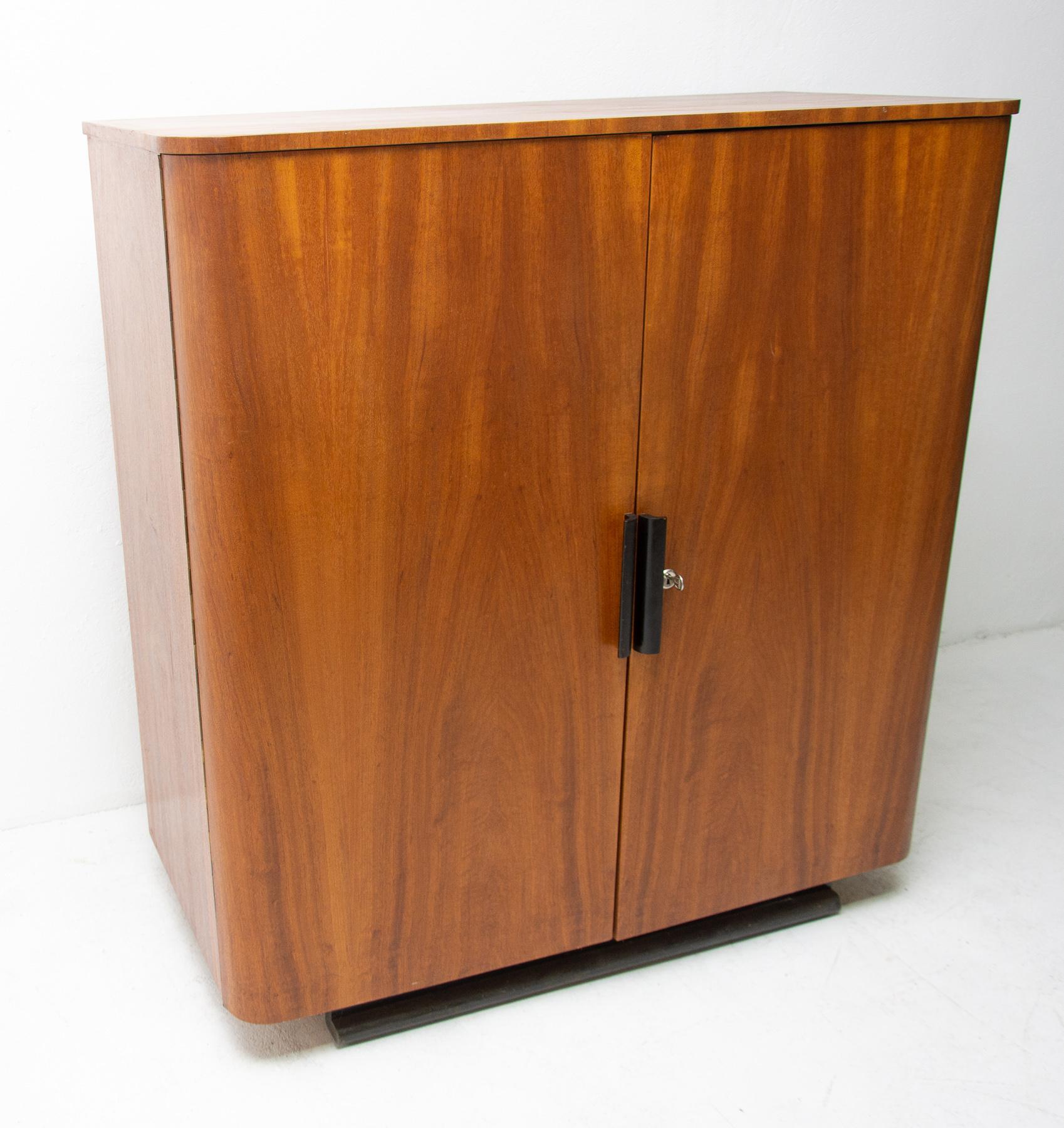 Wood Art Deco or Functionalist Cabinet Designed by Jindřich Halabala for UP Závody