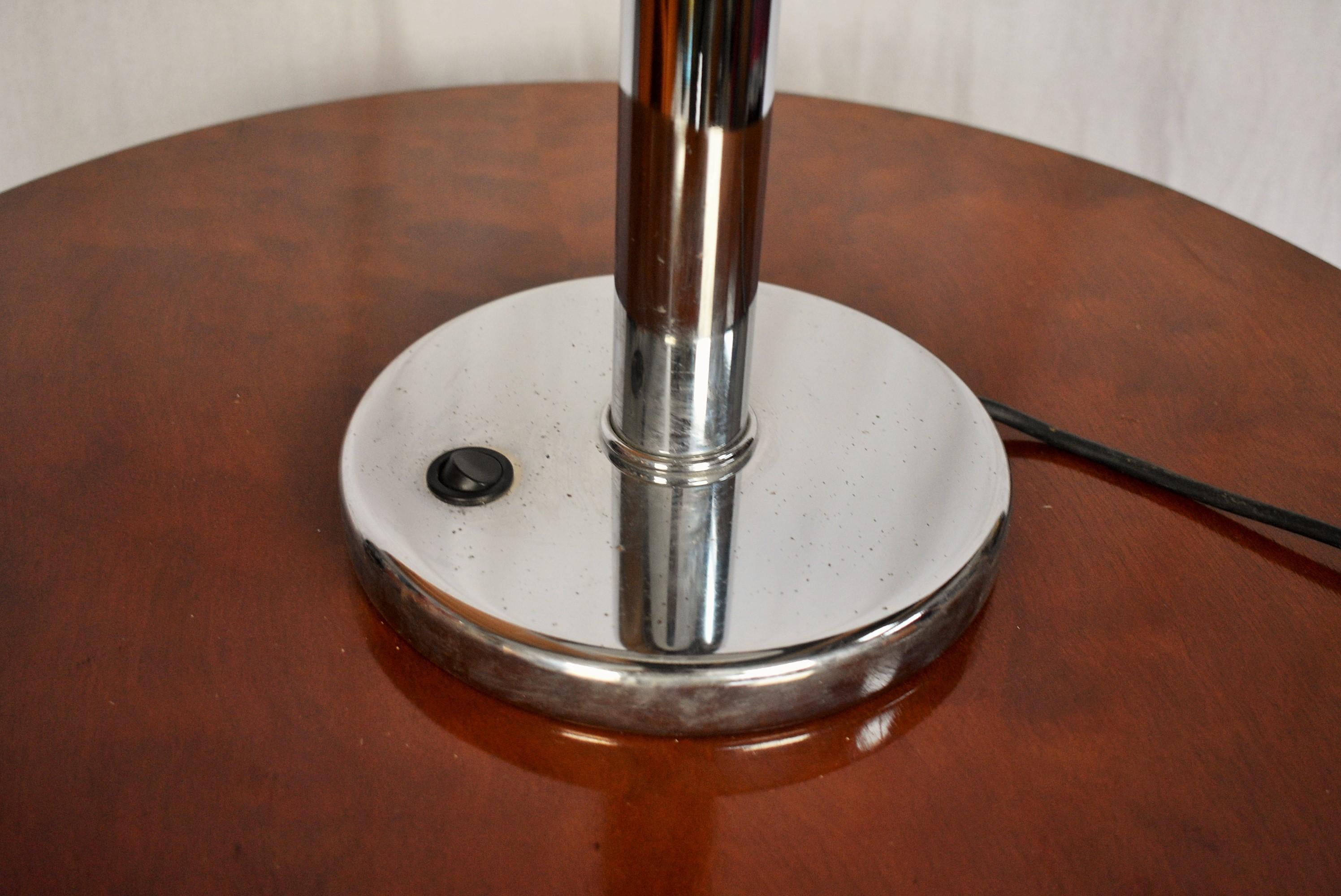 Czech Art Deco or Functionalist Nickel-Plated Table Lamp, 1920s For Sale