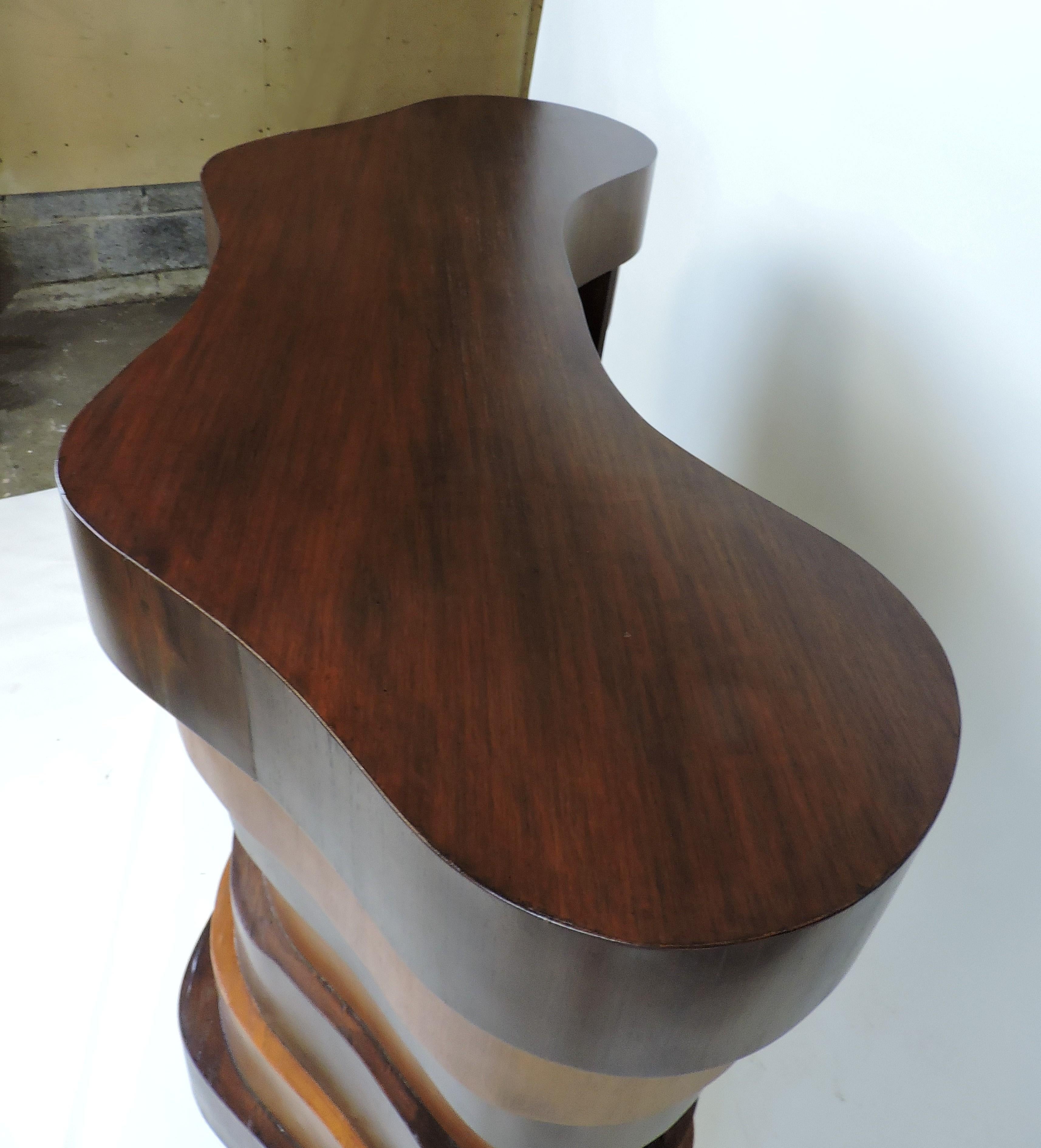 Art Deco or Mid-Century Modern Curved and Wavy Stacked Biomorphic Dry Bar 5