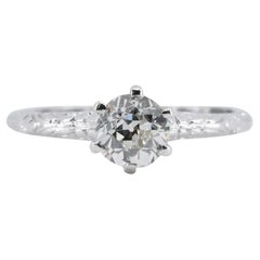 Antique Art Deco Orange Blossom 0.75ct Diamond Engagement Ring in Platinum