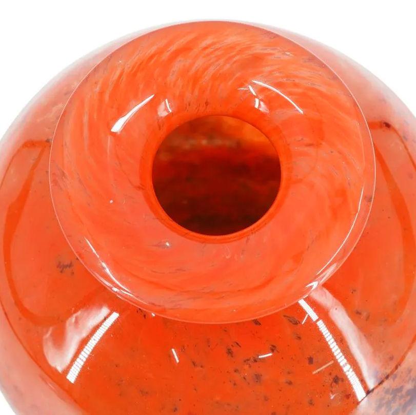 20th Century Art Deco Orange Glass Vase by Muller Freres For Sale