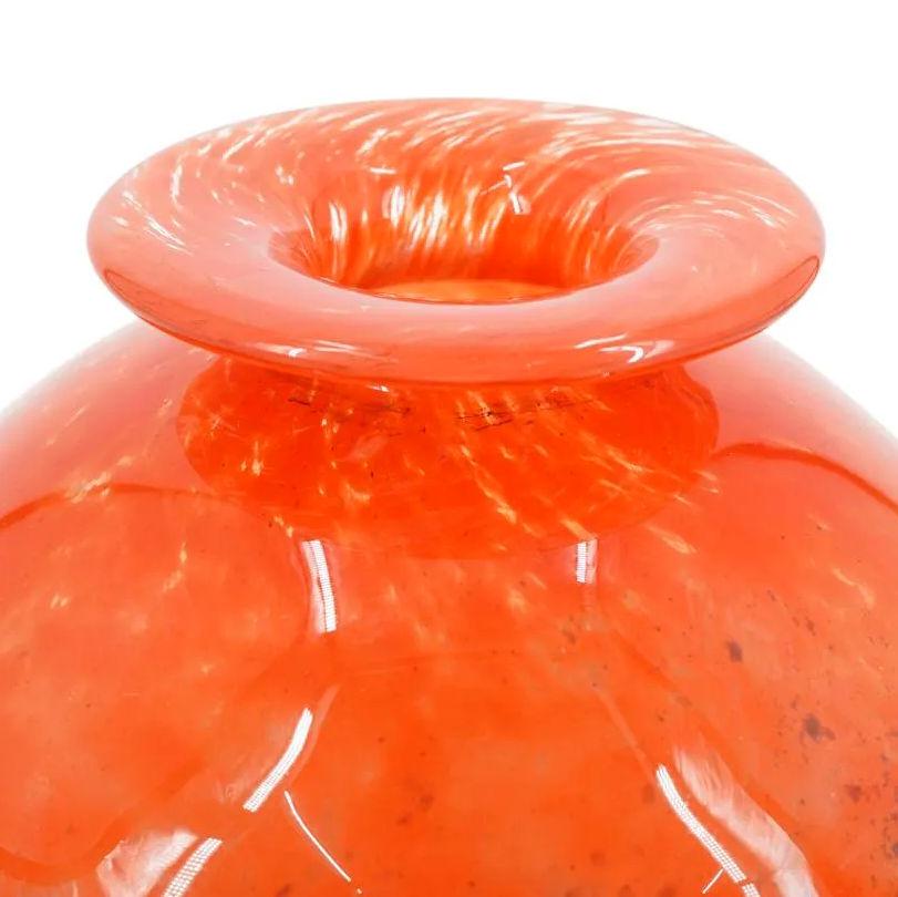 Vase en verre orange Art Déco de Muller Freres  Bon état - En vente à New York, NY