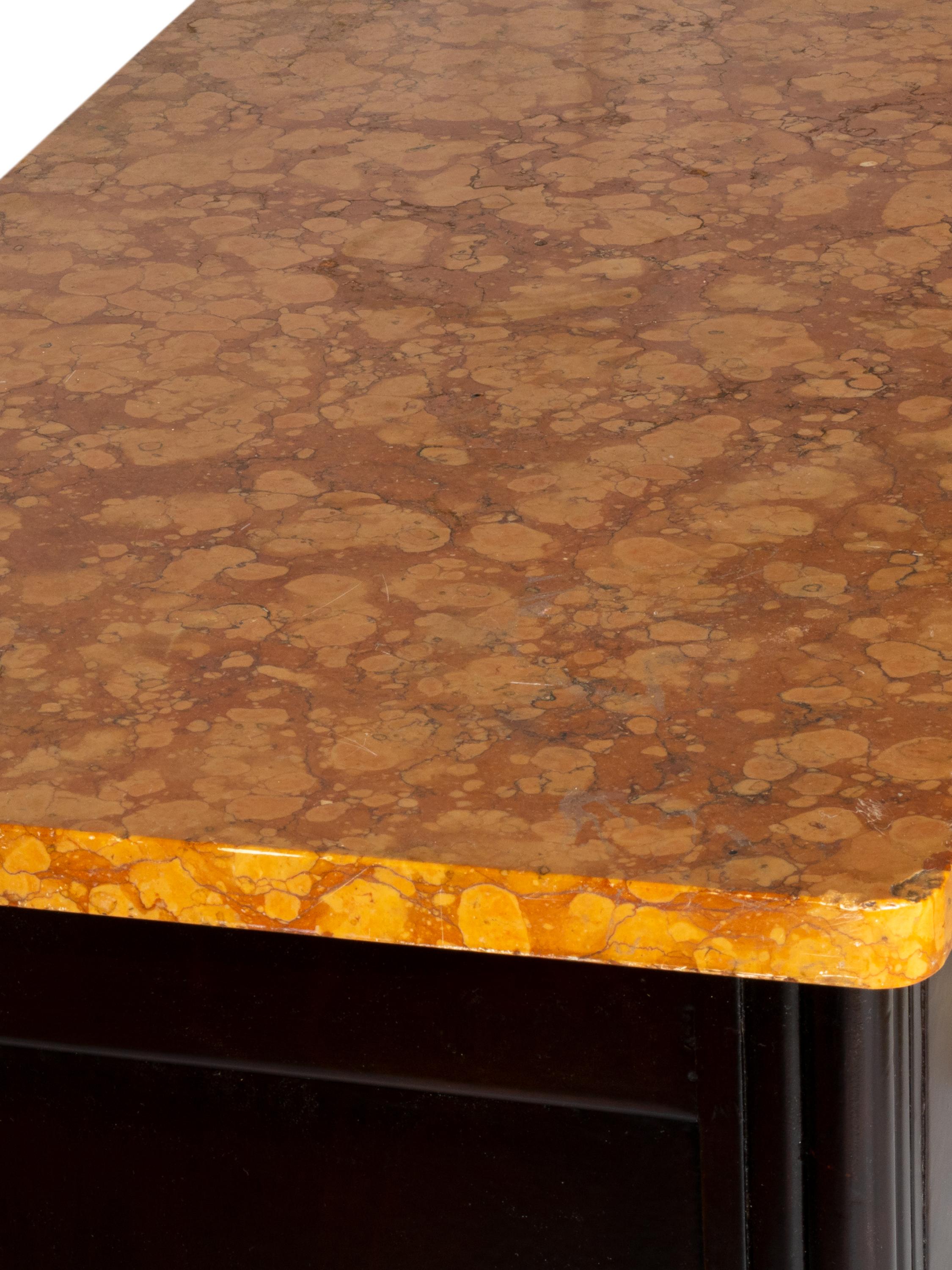 Art Deco Orange Marble Commode 20th Century For Sale 1