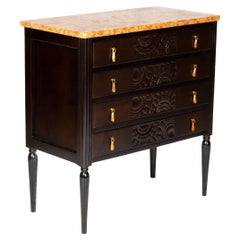 Art Deco Orange Marmorkommode 20. Jahrhundert