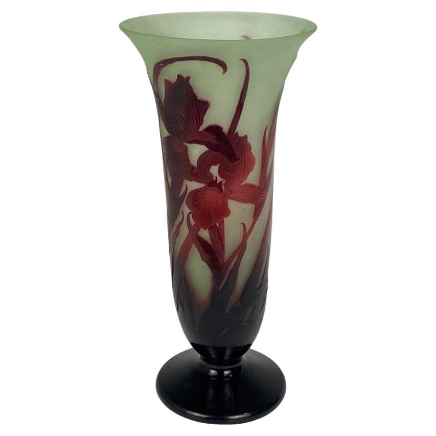 Art Deco Ingrid Malachite Glass Vase by Curt Schlevogt at 1stDibs
