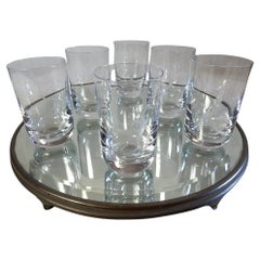 Vintage Art Deco Oreefors Crystal Bar Glasses set Pearl Diver