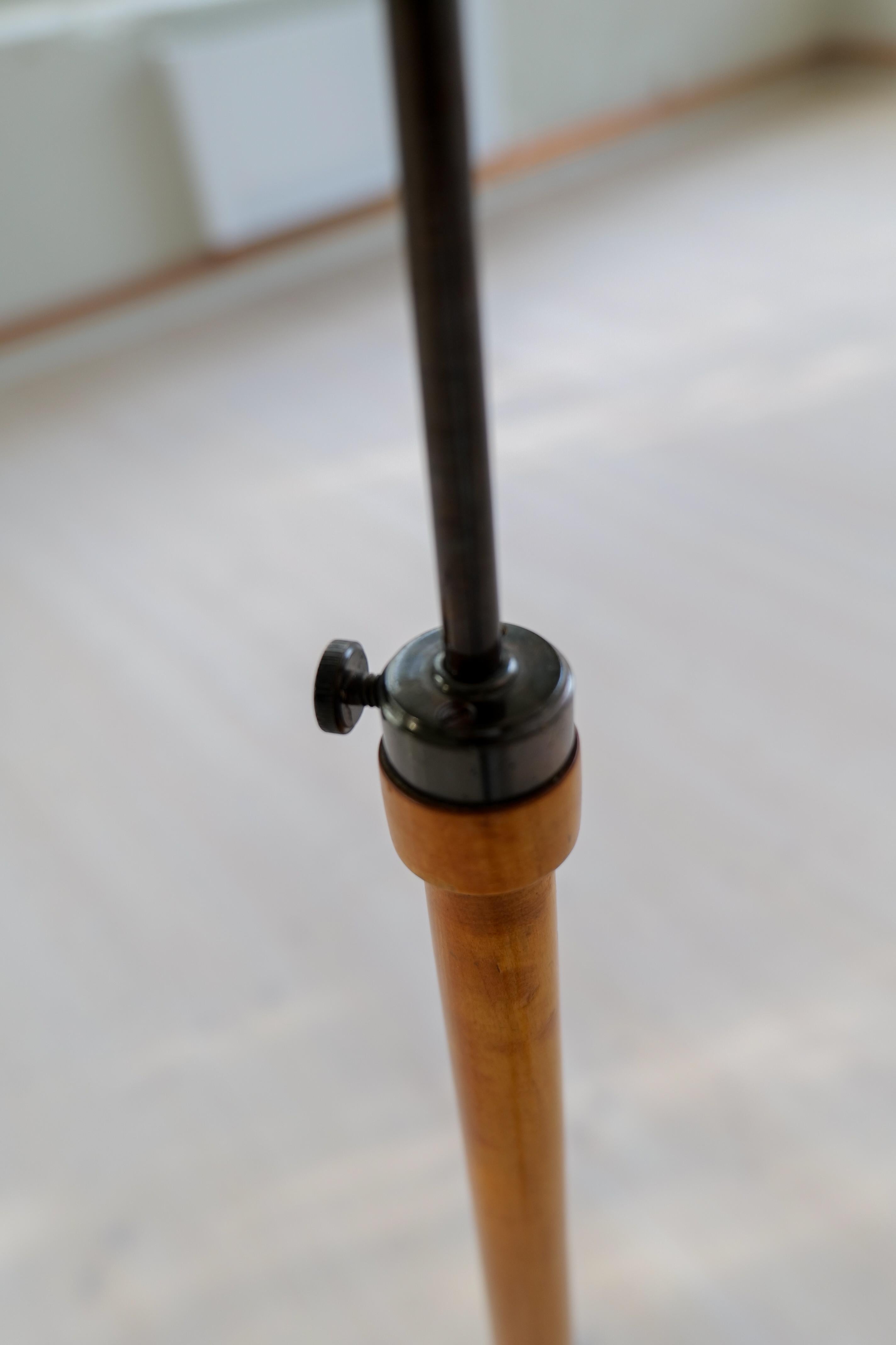 Lampadaire organique Art déco en bouleau teinté de Suède, années 1930 en vente 5