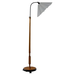Art Deco Organic Floor Lamp in Stained Birch Sweden, 1930s