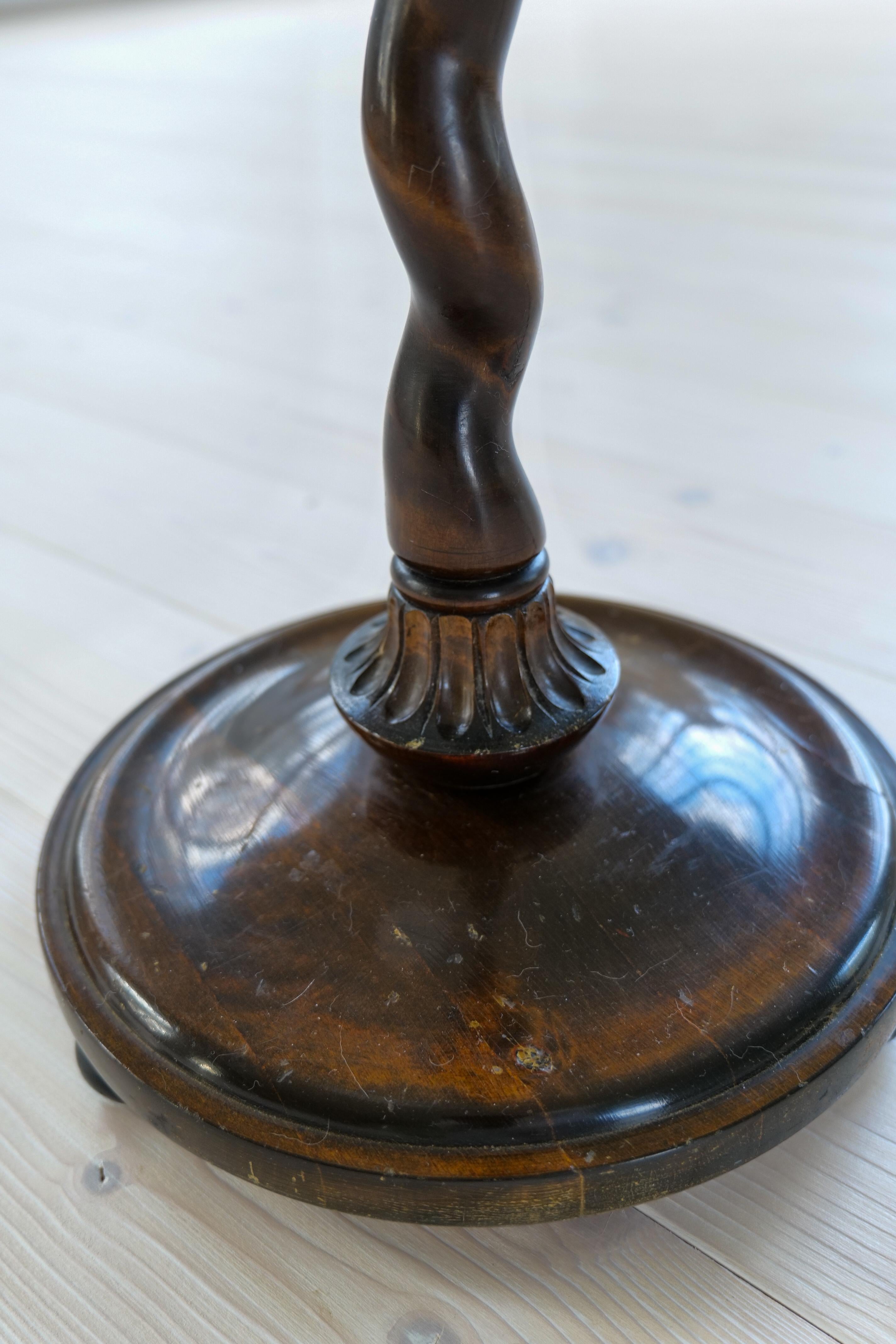 Art Deco Organic Swirl Floor Lamp in Stained Birch Sweden, 1940s For Sale 9
