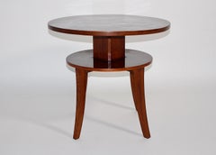 Art Deco Organic Vintage Circular Walnut Oak Coffee Table circa 1925 Vienna