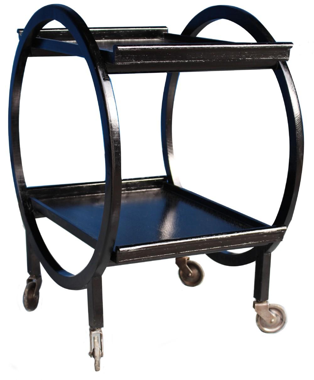 20th Century Art Deco Original 1930s English Circular Drinks Trolley Cart