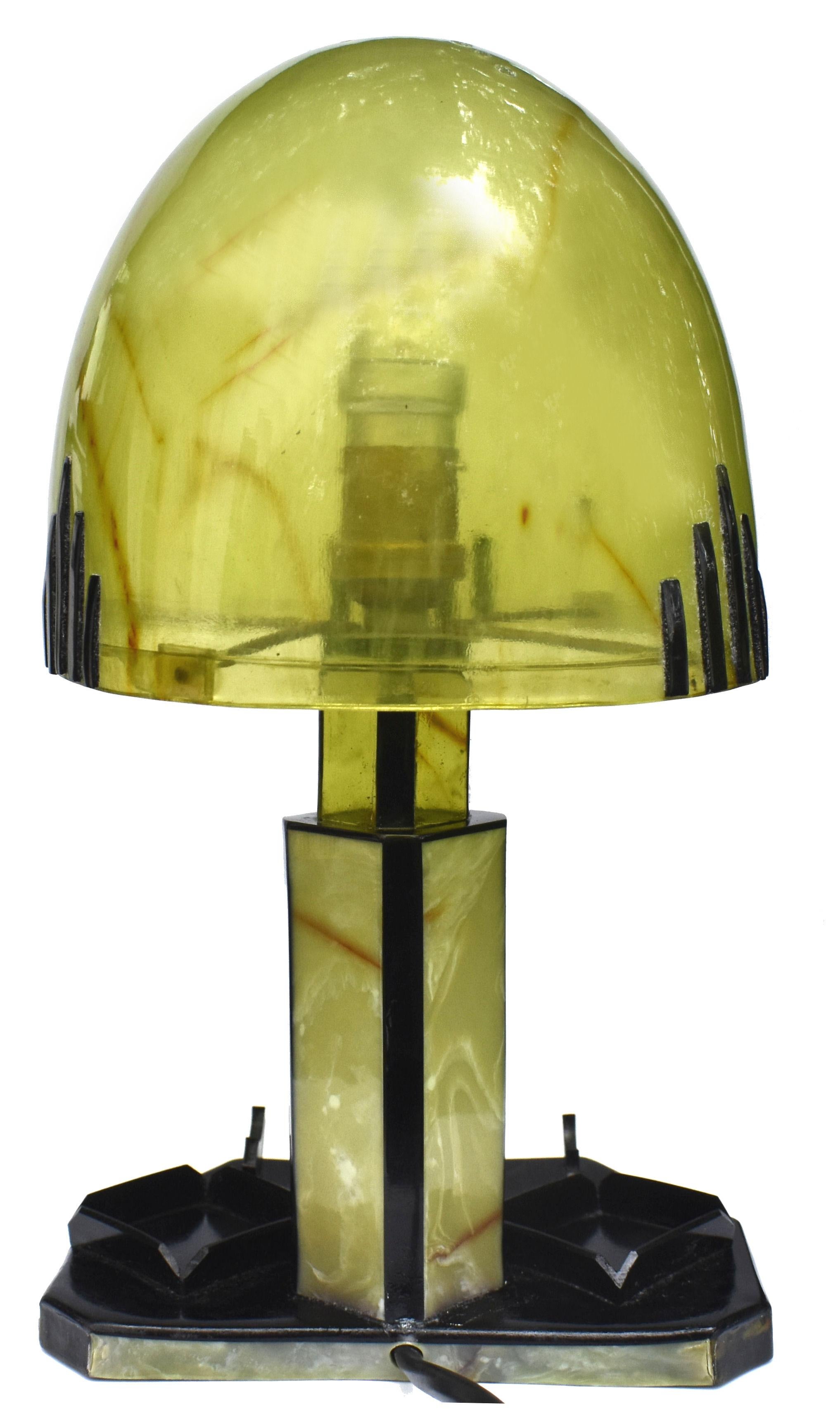 Art Deco Original Acrylic & Celluloid Table Lamp, English, C1930 In Good Condition In Devon, England