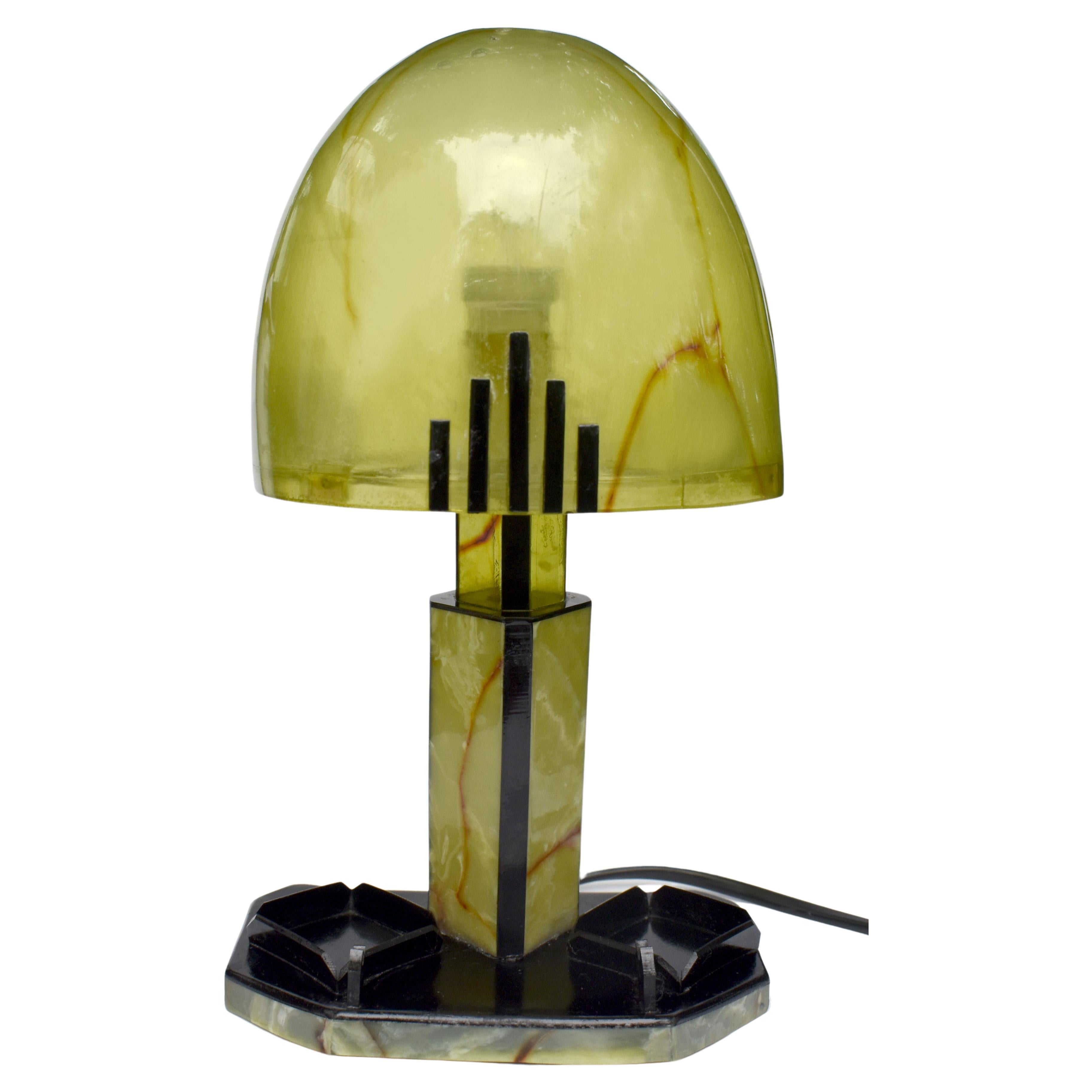 Art Deco Original Acrylic & Celluloid Table Lamp, English, C1930