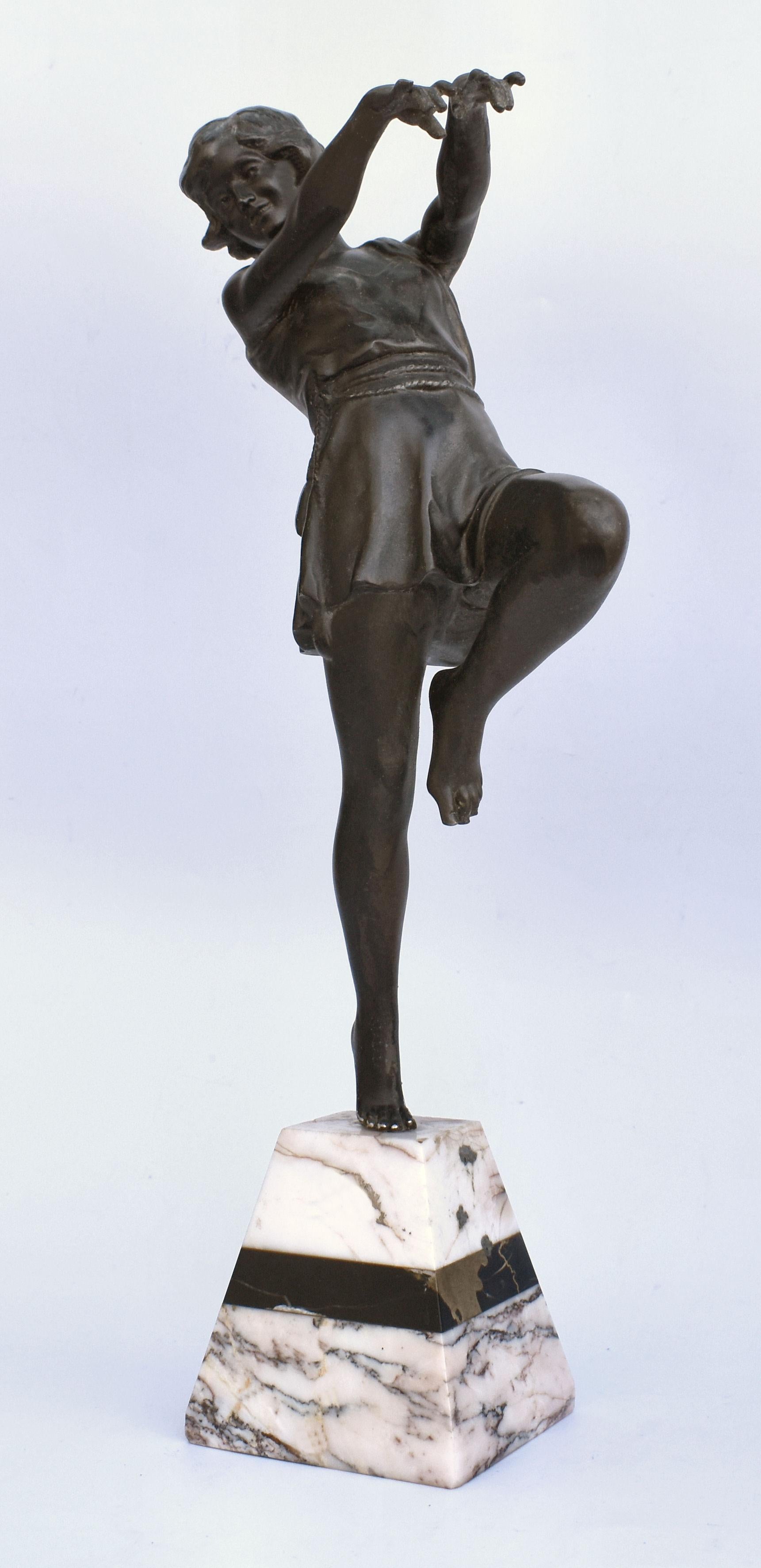 Art Deco Original Figure by French Sculpture Carlier, Signed, c1930 In Good Condition In Devon, England