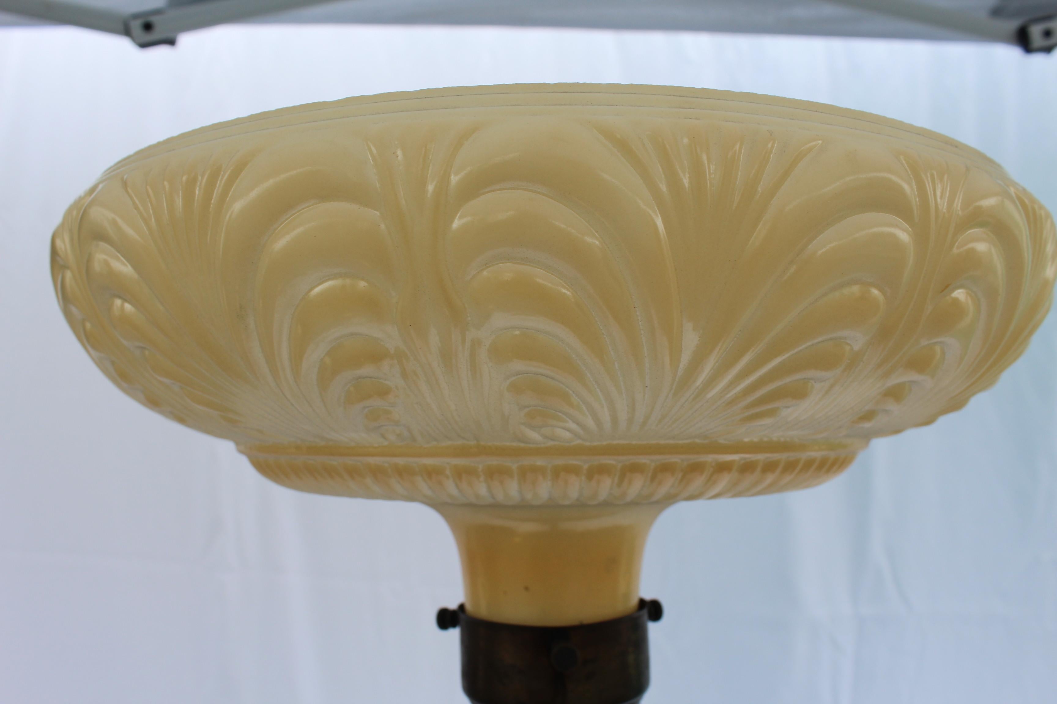 Art Deco, Original, Floor Lamp, Iron and New Glass Shade For Sale 1