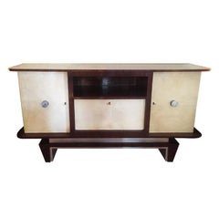 Art Deco Original French Sideboard in Parchment and Rosewood, 1930s