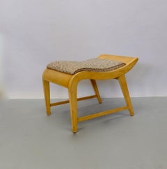 Tabouret:: pouf ou banc de coiffeuse Art Déco original Gilbert Rohde Herman Miller