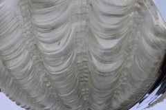 Art Deco Original Glass Shell Chandelier, Nickel Finish 3 Shell