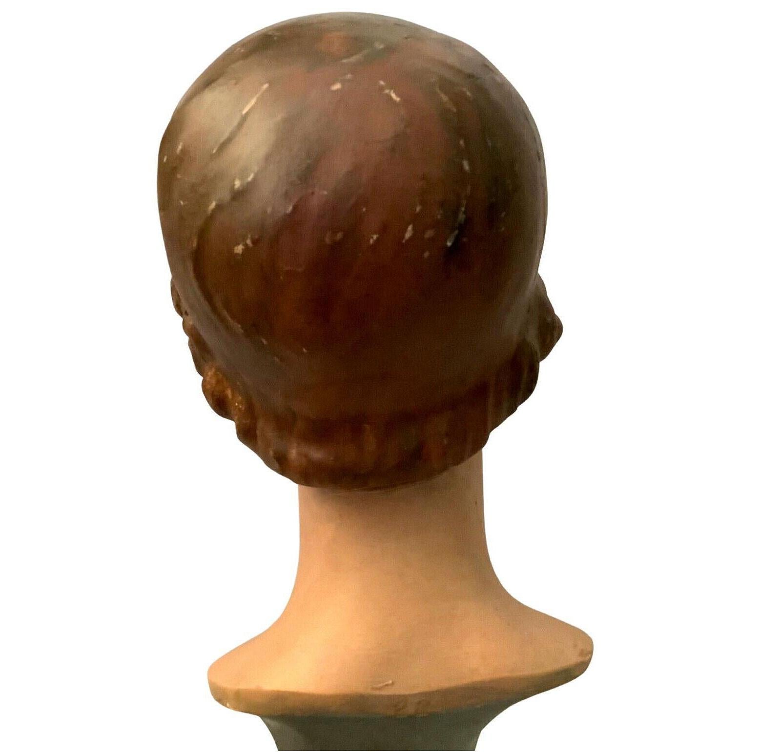 Art Deco Original 'Josella Hats' Mannequin Head Shop Display, English, c1930s 2