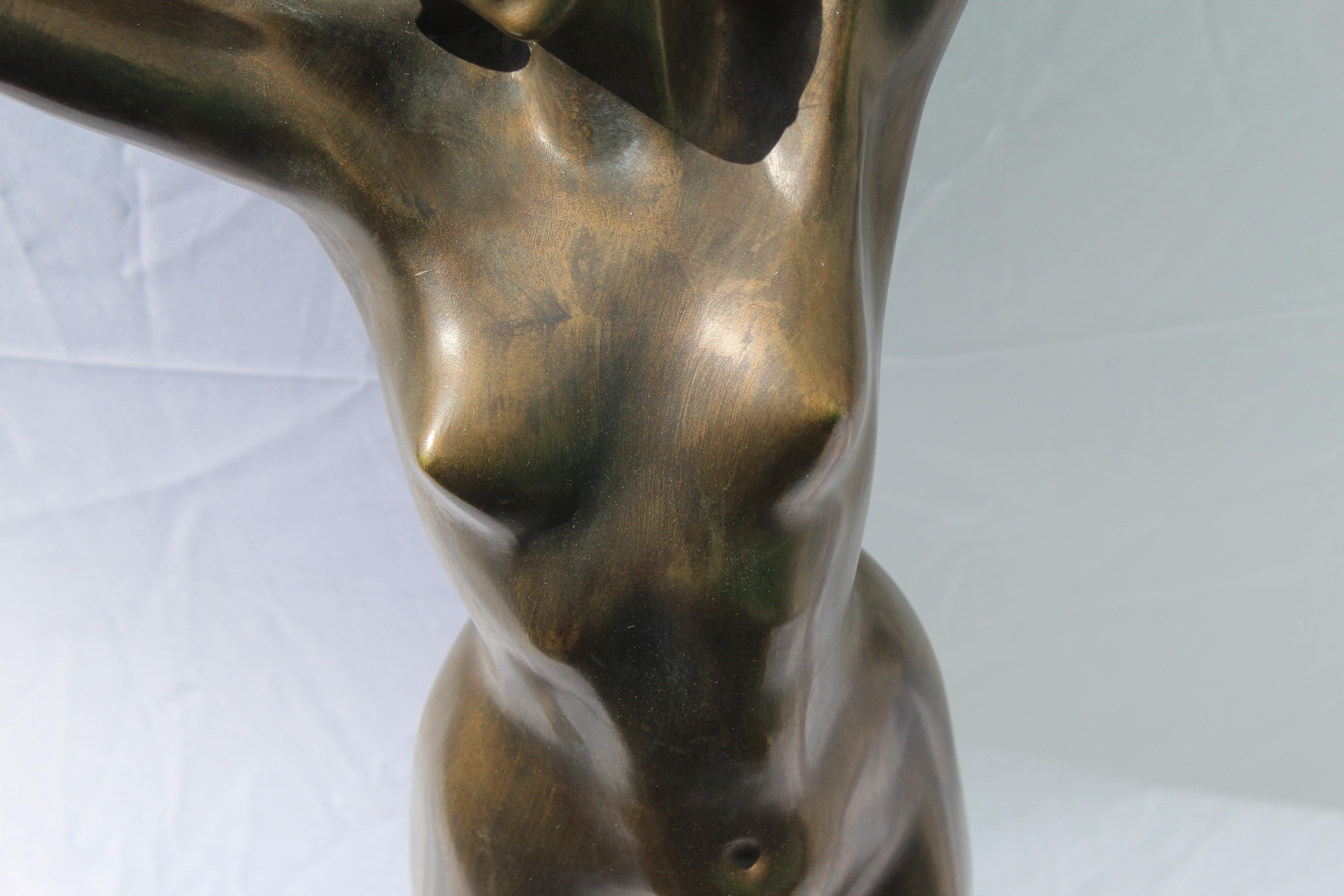 An original deco full nude girl by the Artist Phillipp, mark on the bottom bronze. Title is (The Awakening) This is a good size 29