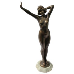 Art Deco Original Nude Bronze Figurine, Signed Phillipp, circa 1930, Heavy