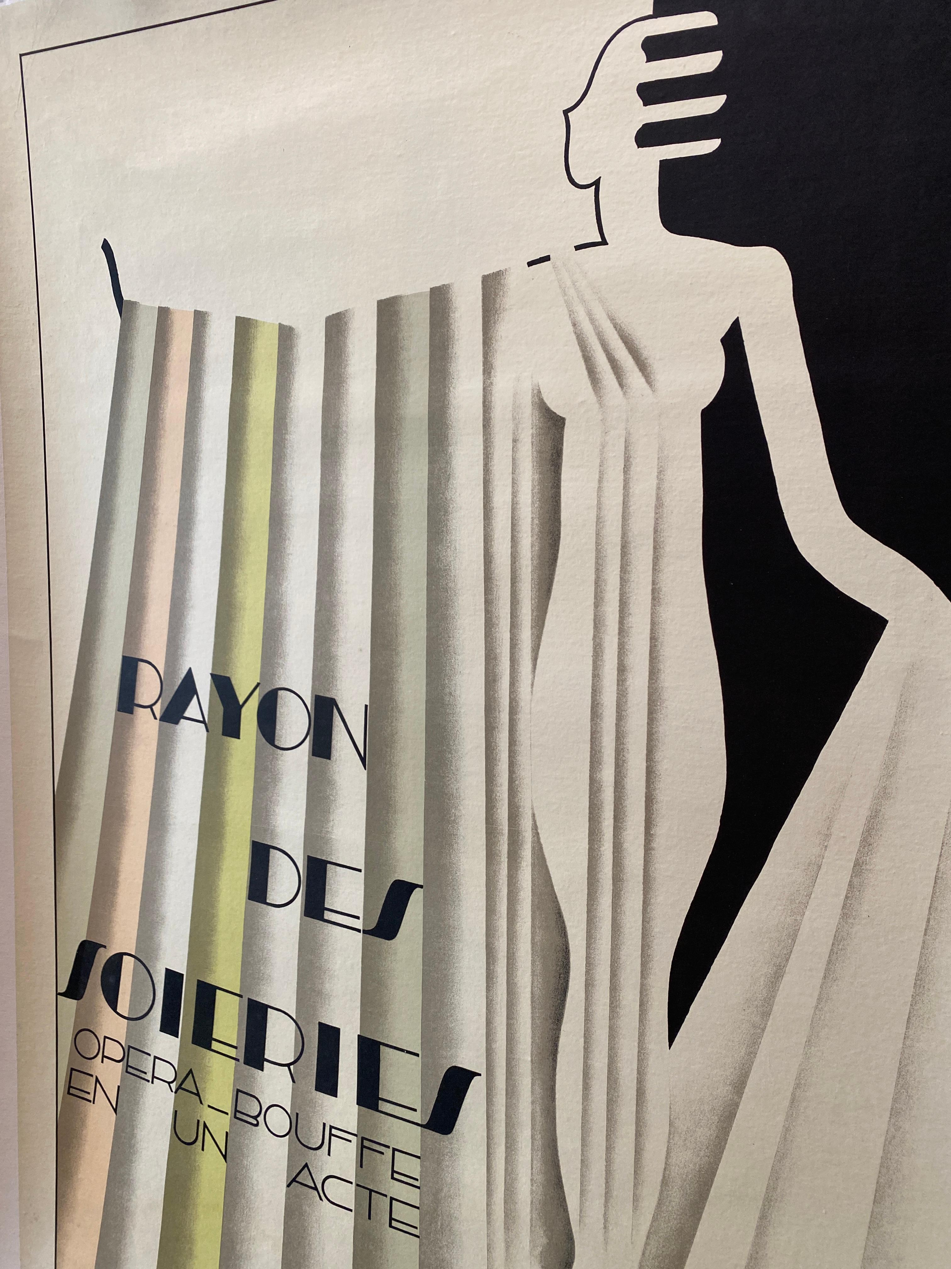 French Art-Deco Original Poster RAYON DES SOLERIES by Maurice Dufrene, 1930 For Sale