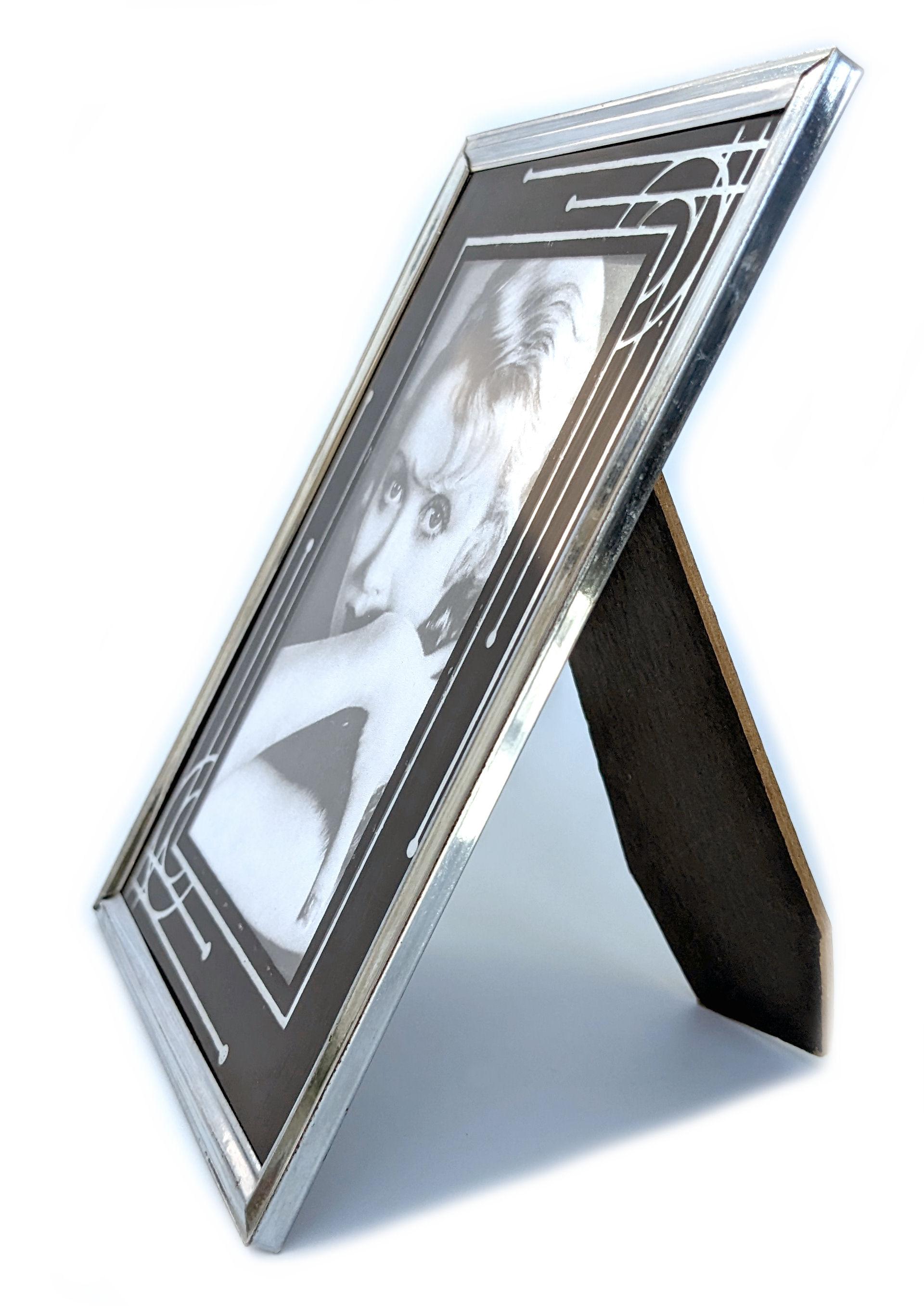 20th Century Art Deco Original Reverse Painted Free Standing Picture Frame, c1930 For Sale