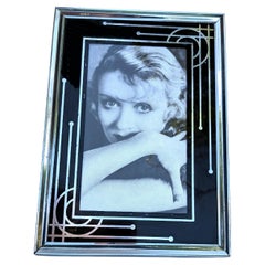 Art Deco Original Reverse Painted Free Standing Picture Frame, c1930