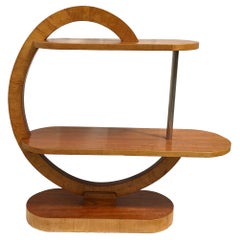 Mesa modernista Art Déco original de tres niveles de madera satinada y haya, circa 1930