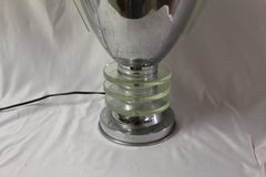 Art Deco Original Up Lamp Hi-Polish Chrome, Glass Inserts