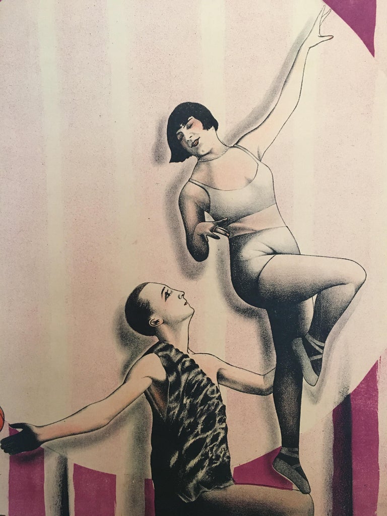 Art Deco Original Vintage French Circus Poster 'Teddy-Ted And Partner', 1926 In Good Condition For Sale In Melbourne, Victoria