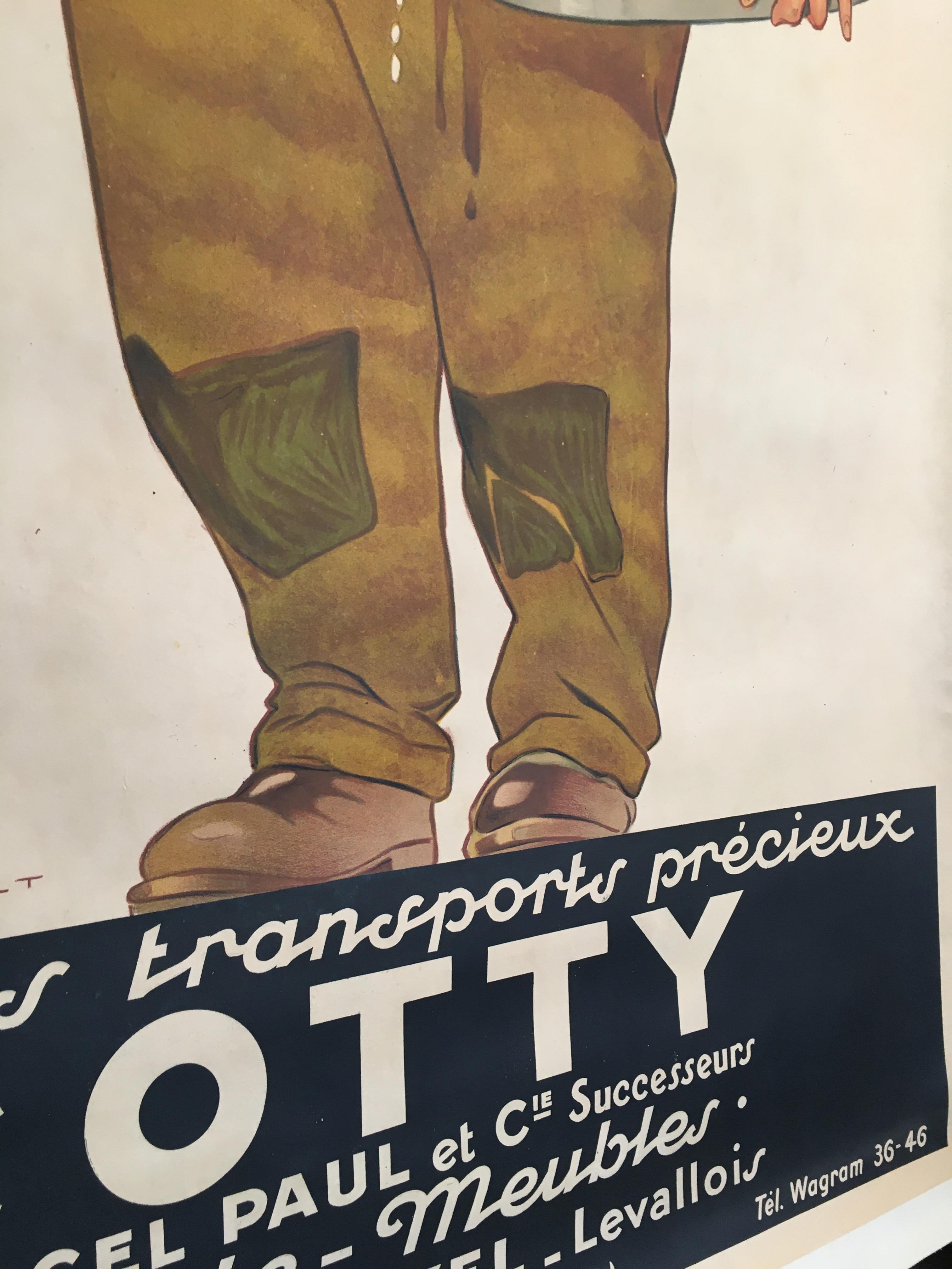 Originales französisches Art-déco-Poster „Cotty“ von Rene Vincent, 1925 im Zustand „Gut“ im Angebot in Melbourne, Victoria