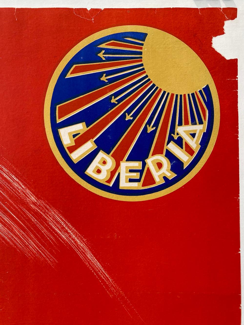 Français Art Deco Original Vintage Poster, 'LIBERIA CYCLING', 1934 en vente