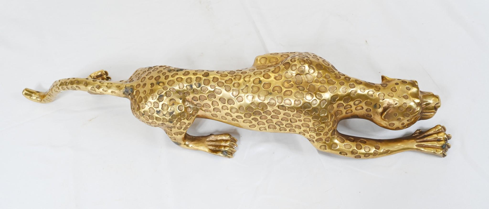 19th Century Art Deco Ormolu Panther Statue Cat Leopard Casting For Sale