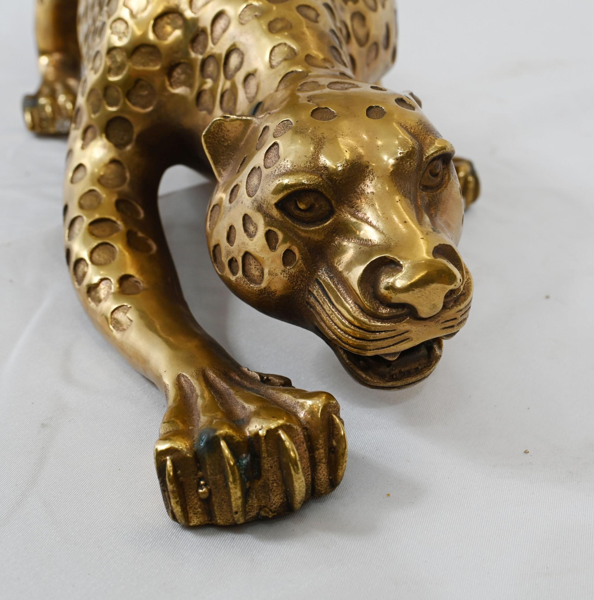 Art Deco Ormolu Panther Statue Cat Leopard Casting For Sale 1