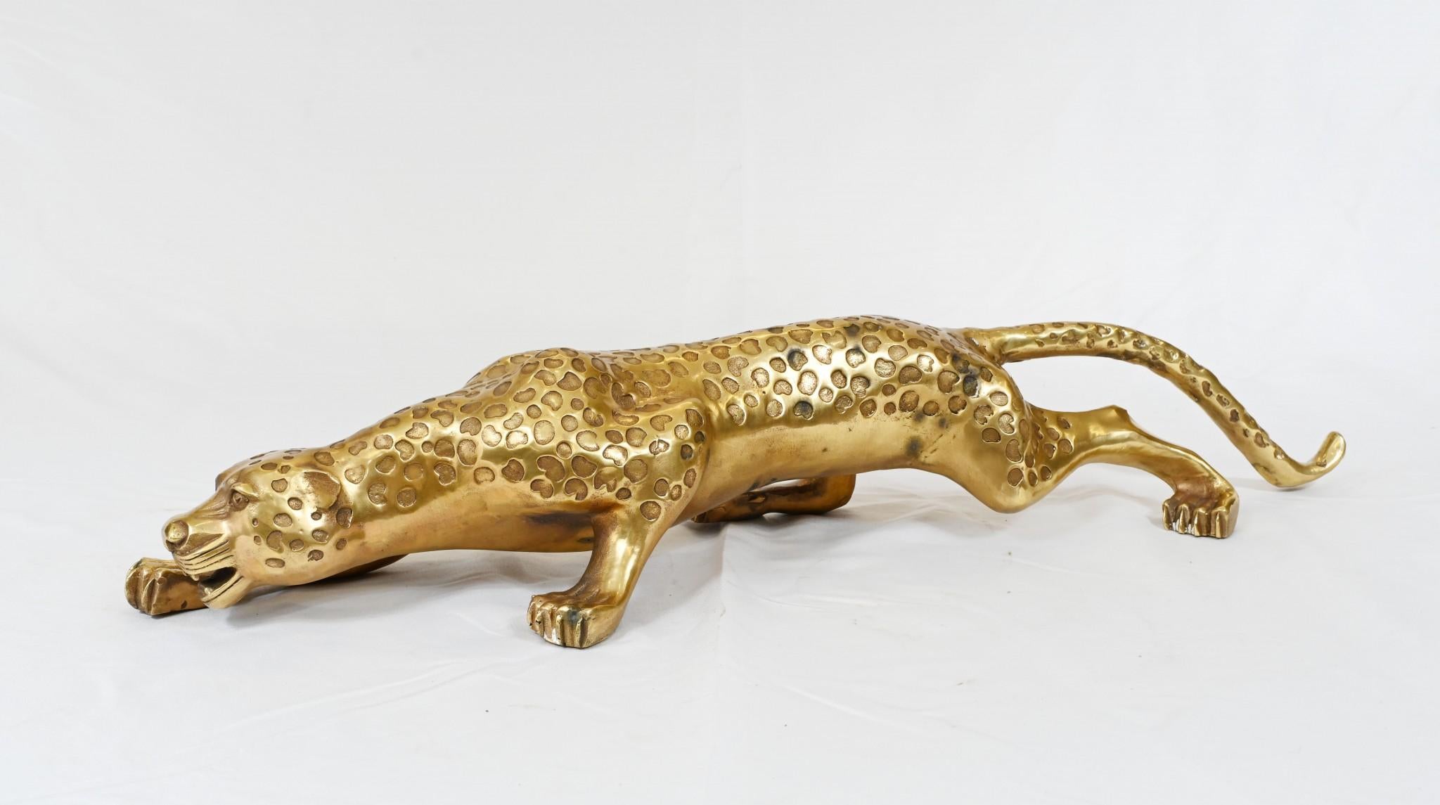Art Deco Ormolu Panther Statue Cat Leopard Casting For Sale 3