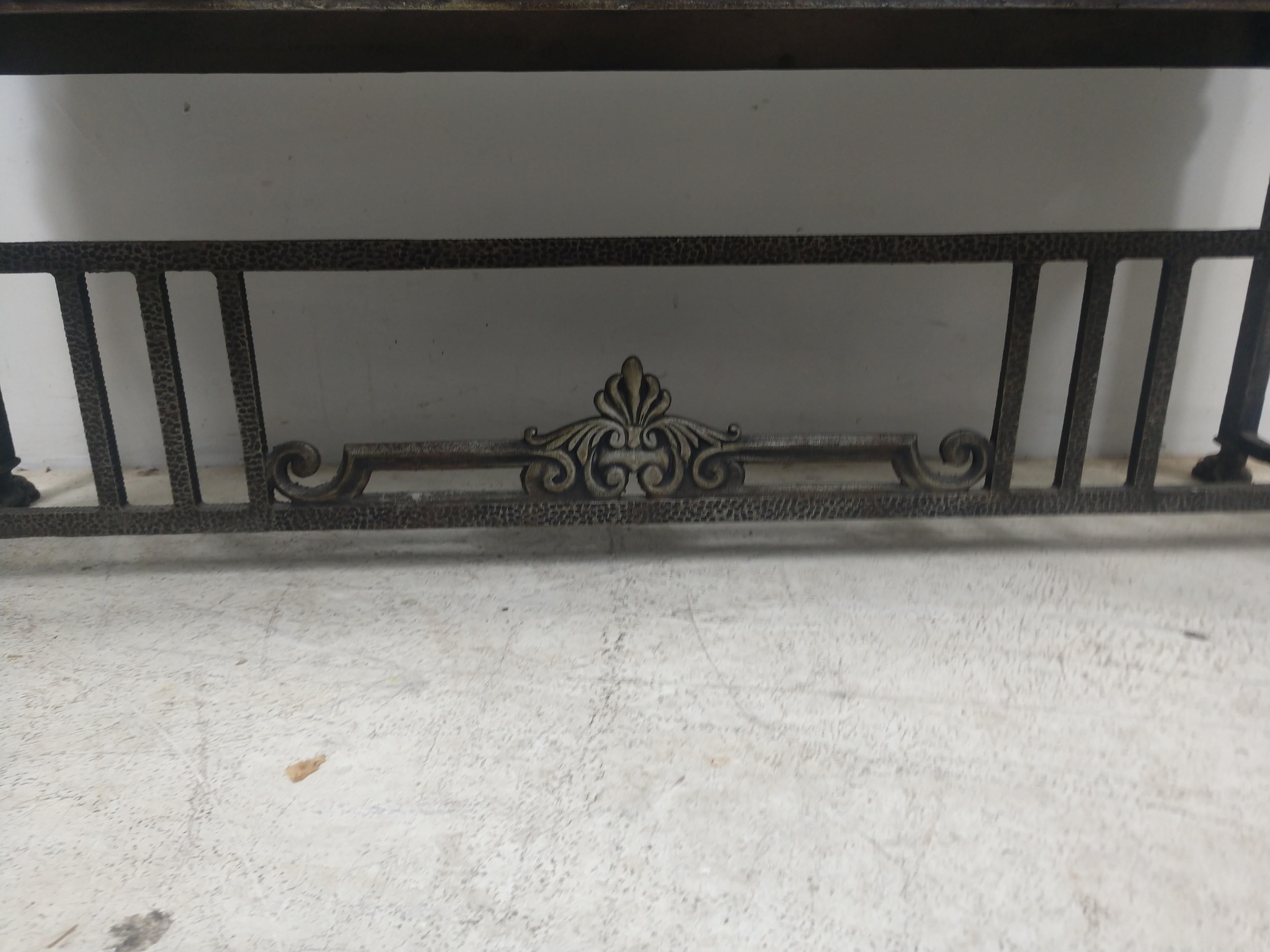 Art Deco Ornate Cast Iron Bench by Oscar Bach 5