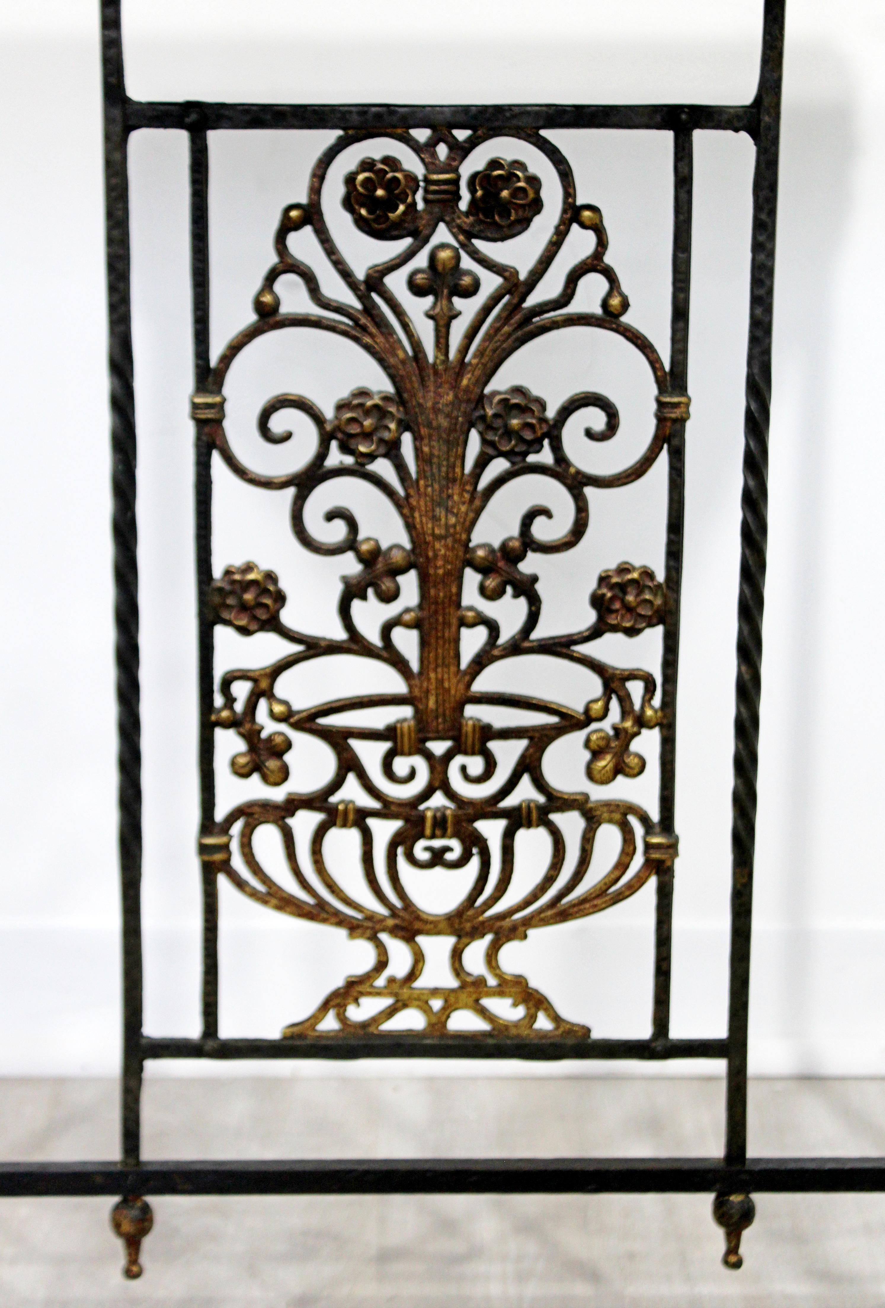 Art Deco Oscar Bach Wrought Iron and Black Marble Console Table, 1930s 5