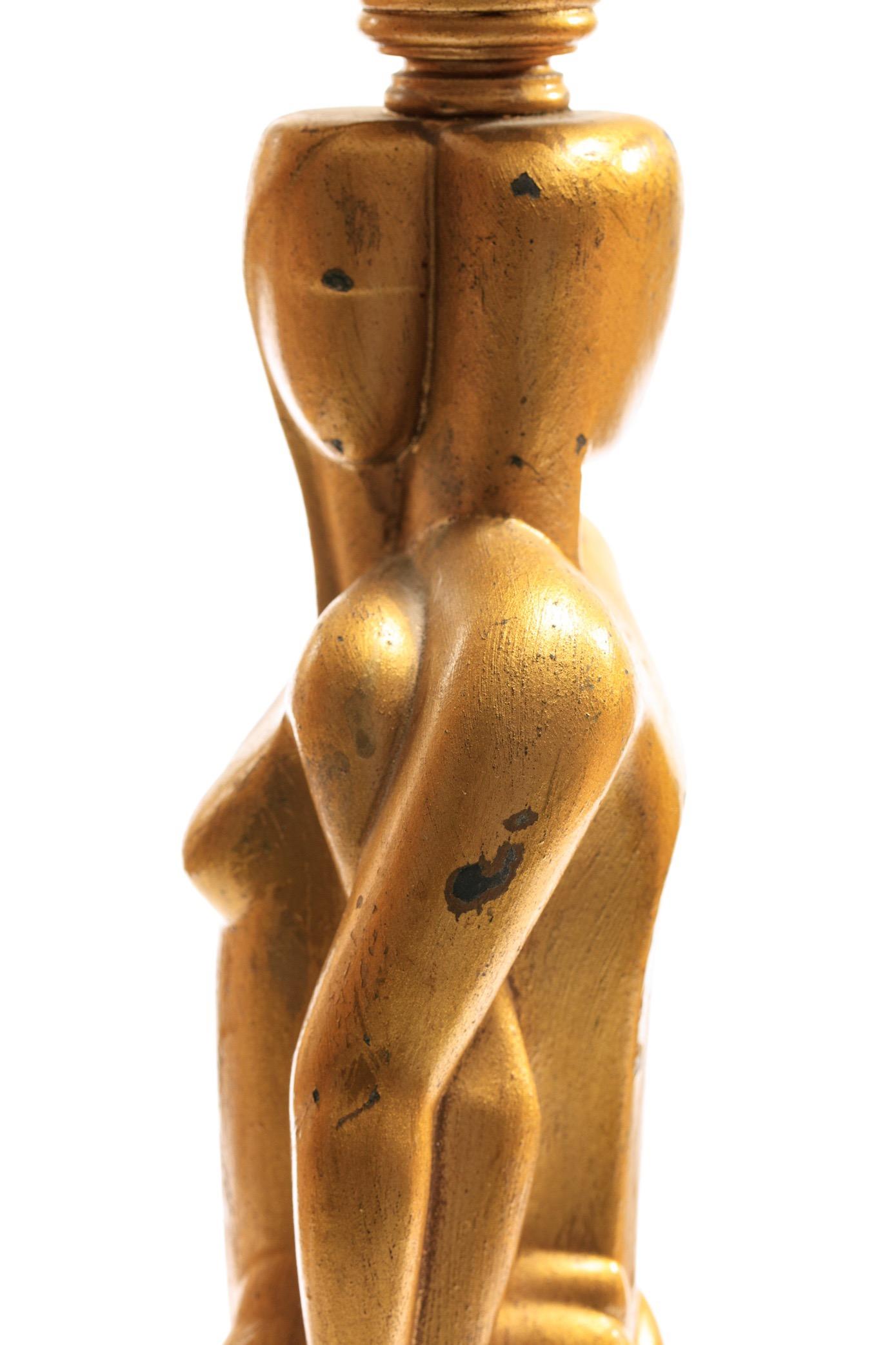American Art Deco Oscar / Oscarette Gold Lamp by Viktor Schreckengost, circa 1930s