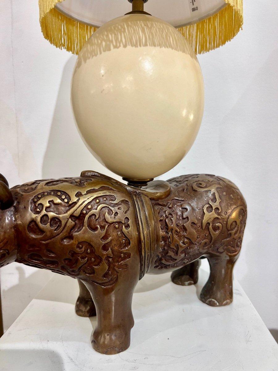 French Art Deco Ostrich Egg Lamp For Sale