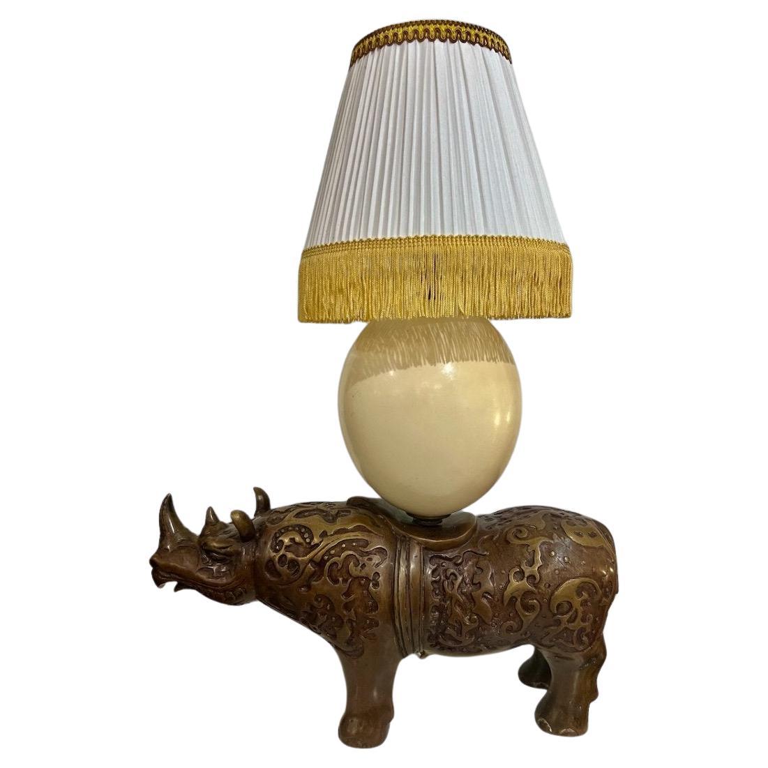 Art Deco Ostrich Egg Lamp For Sale
