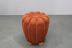 Otomana Art Decó de Jindřich Halabala, tapicería roja, años 30