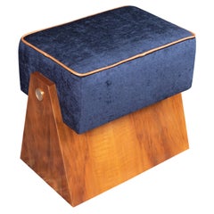 Art Deco Ottoman in Beech Wood