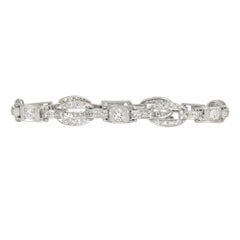 Art Deco oval and box link diamond bracelet