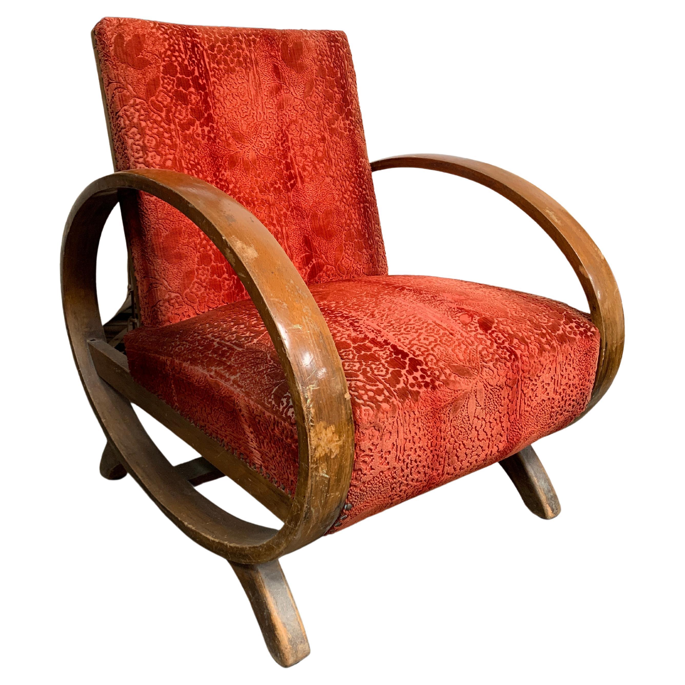 Art Deco Oval Arm Club Chair 