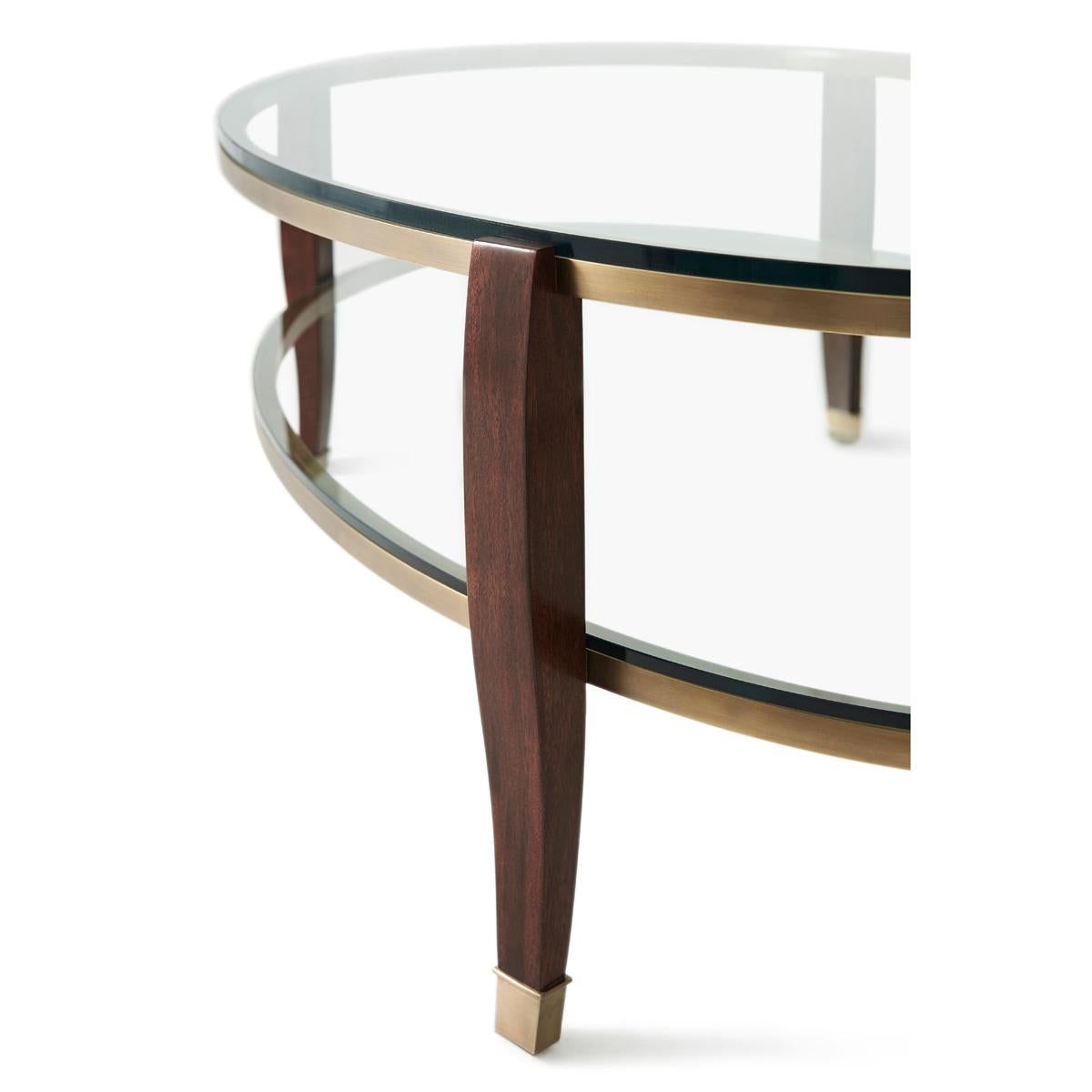 Vietnamese Art Deco Oval Coffee Table For Sale
