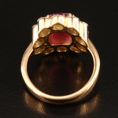 Antique 2.7 Carat Certified Natural Ruby and Diamond Engagement Ring in 18K Gold