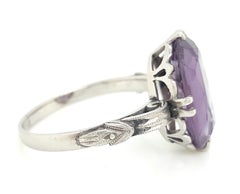 Art Deco Oval Cut Chrysoberyl Spinel 14 Karat White Gold Ring