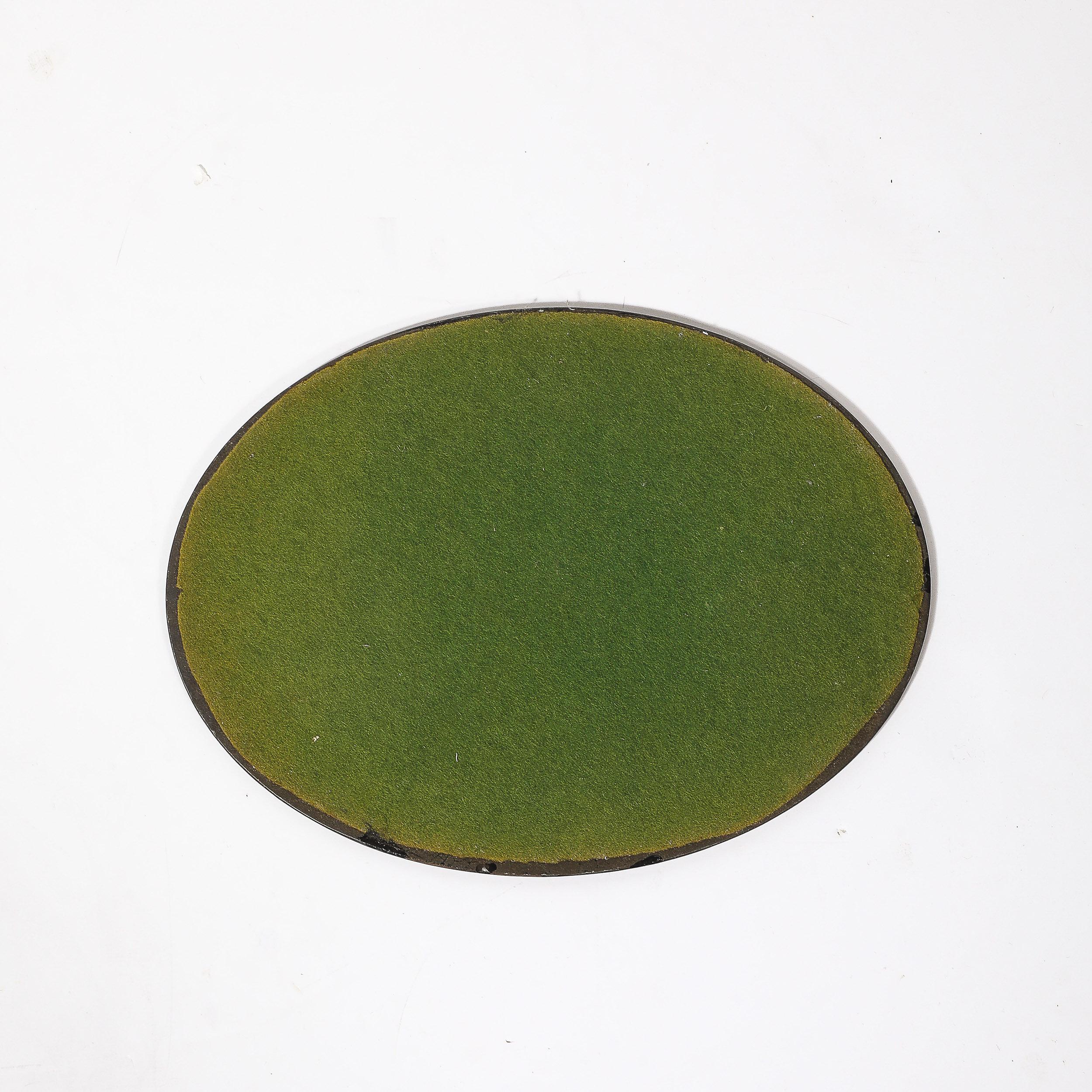 Art Deco Plateau ovale géométrique en églomisé avec gravure inversée et détails en Antique Mirror en vente 6